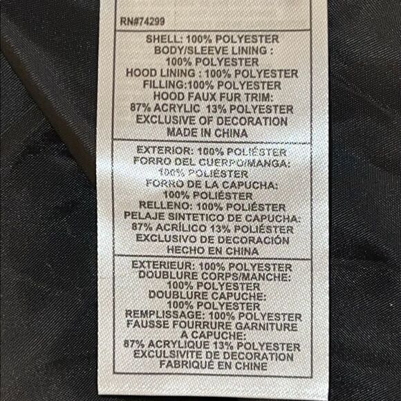 Steve Madden Juniors Faux-Fur-Trim Hooded Black Puffer Coat Small NWT - Picture 8 of 10